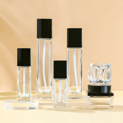 リーク防止 環境に優しいカスタマイズ可能なガラス化粧品ボトルセット